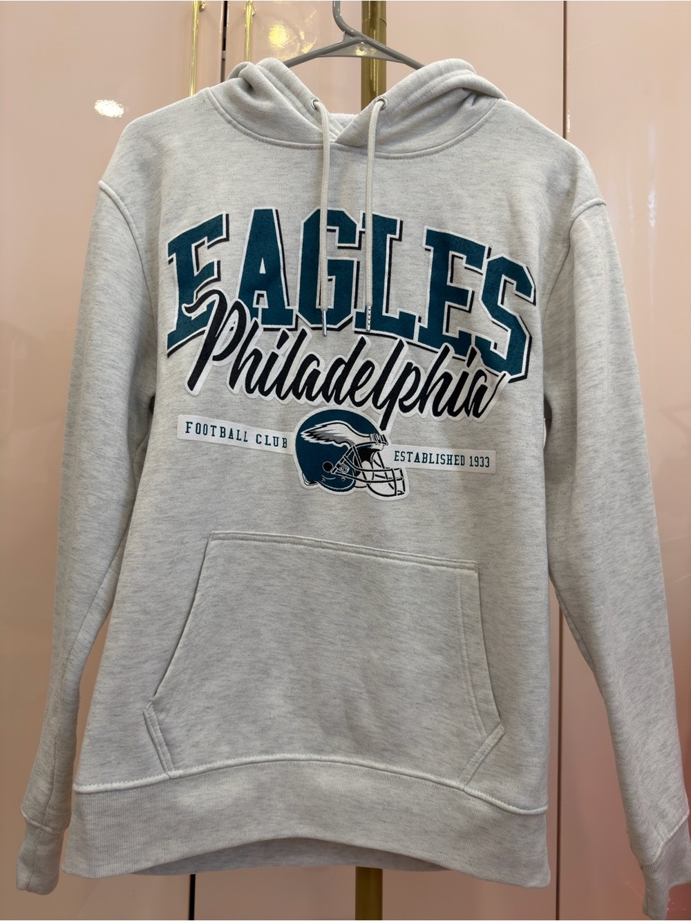 Women’s Philadelphia Eagles Light Gray Pullover Hoodie